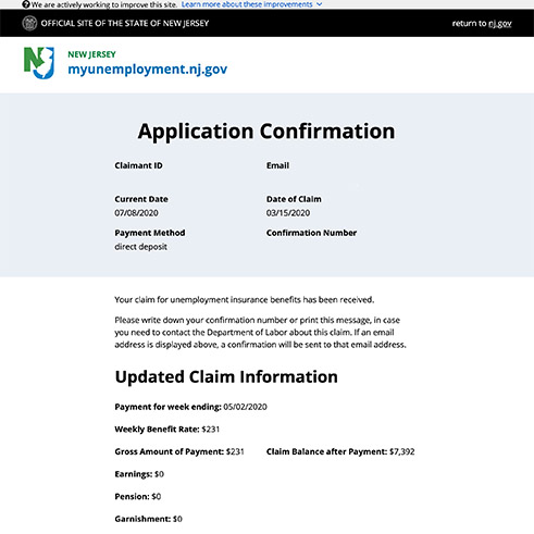 screenshot of a new application page